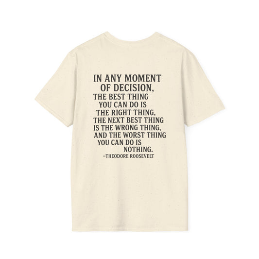 VVW Teddy Roosevelt Quote T-shirt, back/front logo