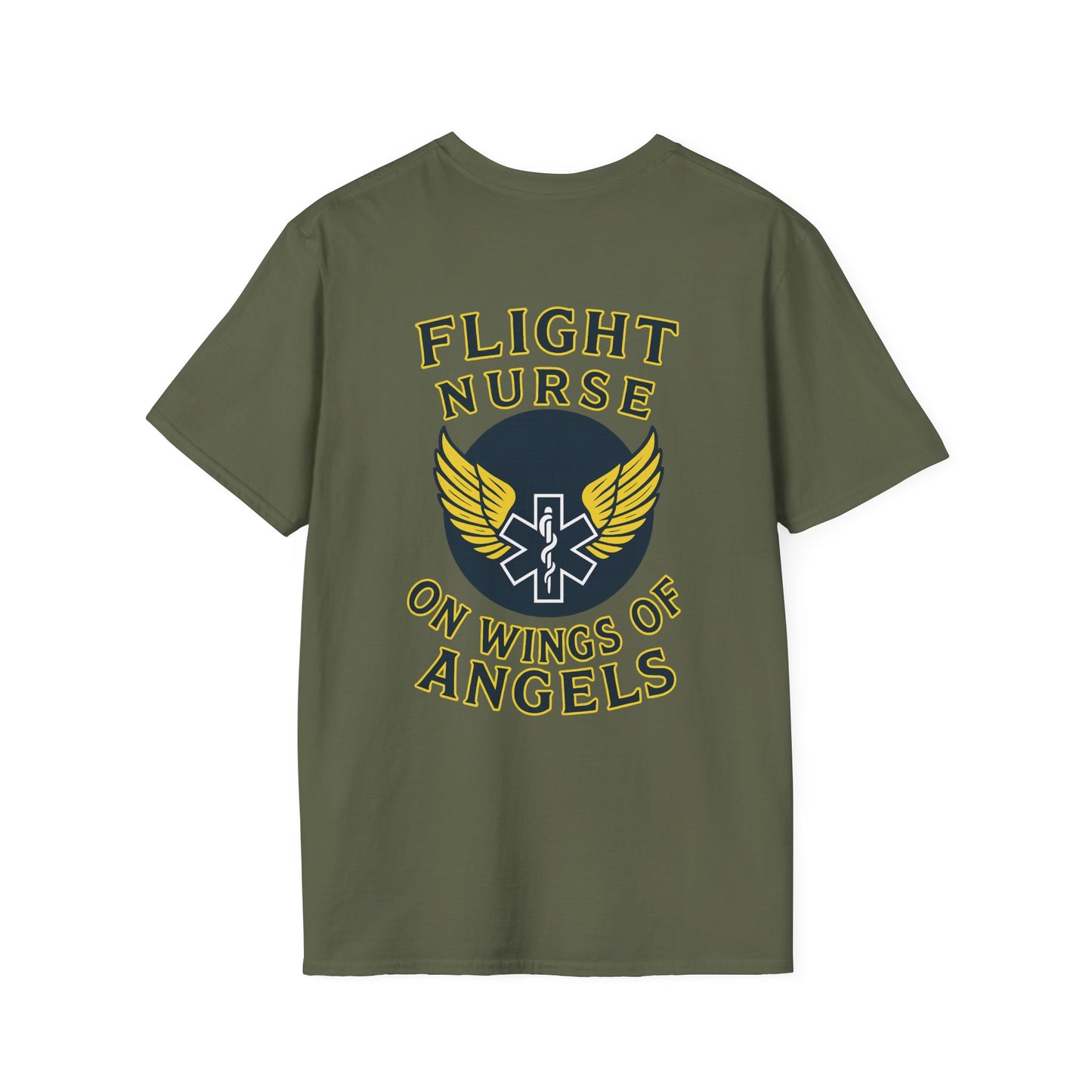 On Wings T-Shirt Flight Nurse, back/front logo