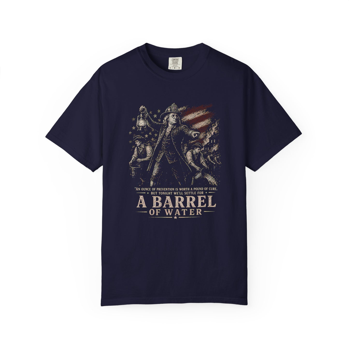 Benjamin Franklin Firefighter T-Shirt, front