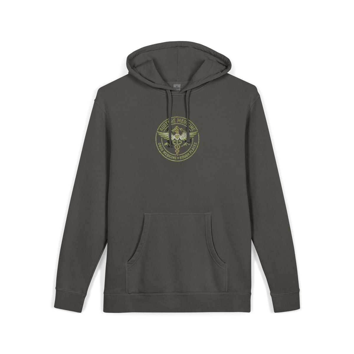 Rough Places Austere Medicine Embroidered Pigment-Dyed Hoodie