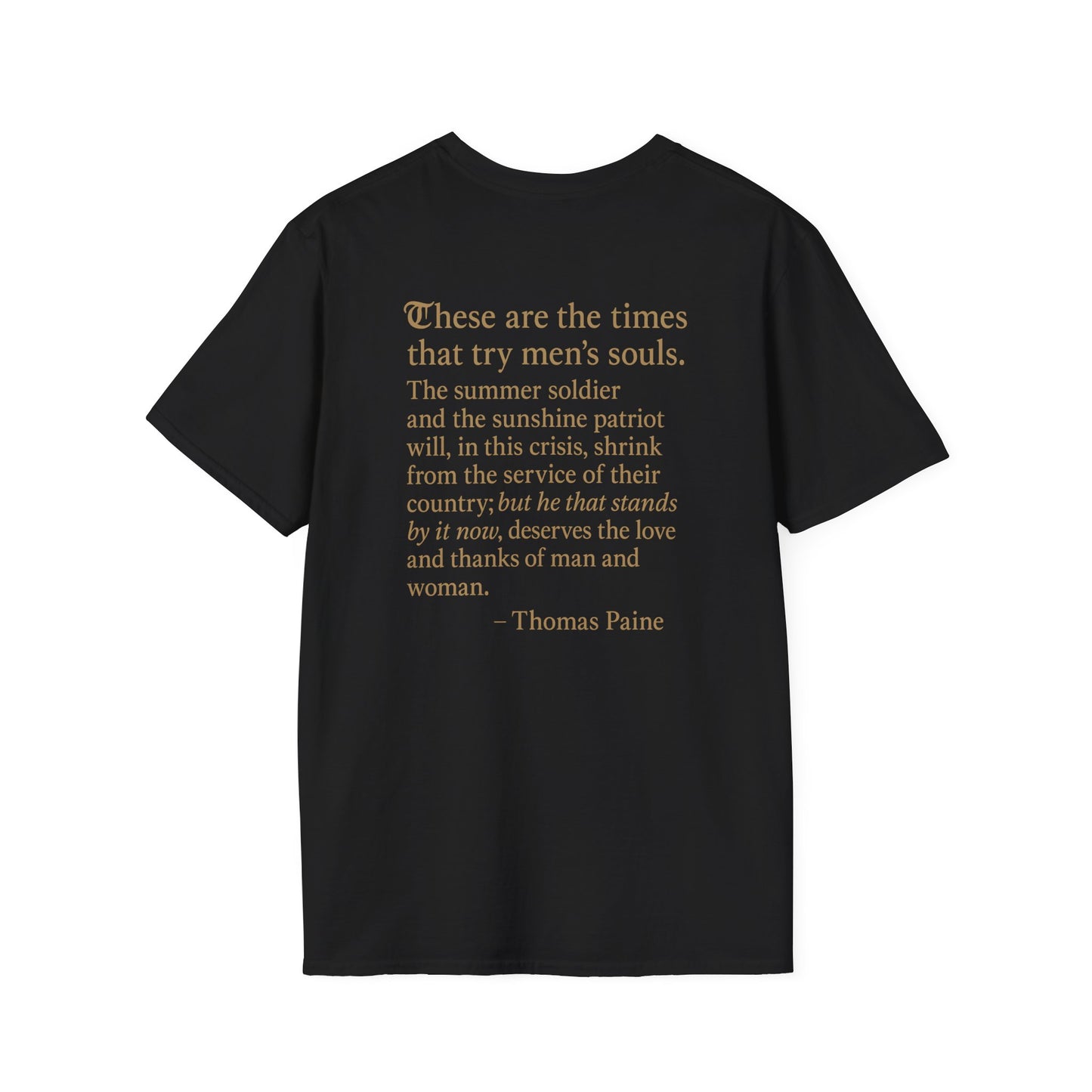 Thomas Paine Quote Brotherhood T-shirt, back/front logo