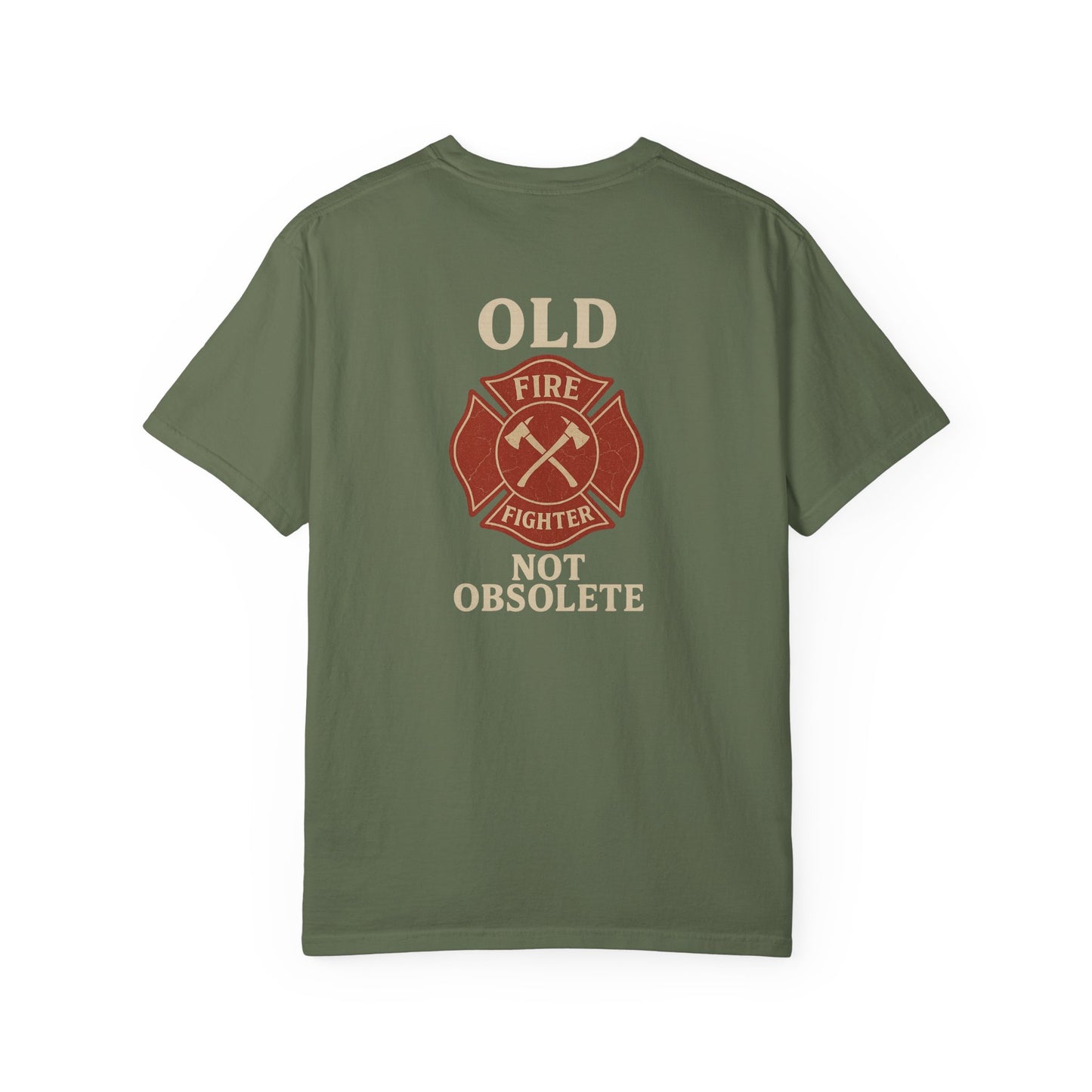 "Not Obsolete" Fire T-shirt, back
