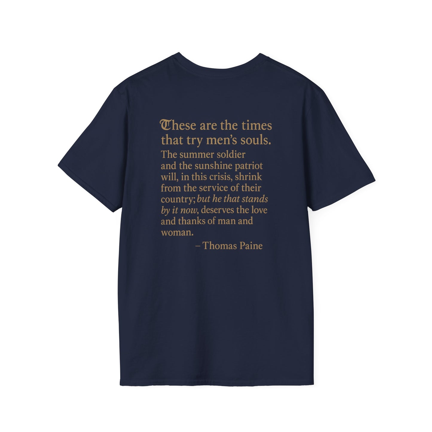 Thomas Paine Quote Brotherhood T-shirt, back/front logo
