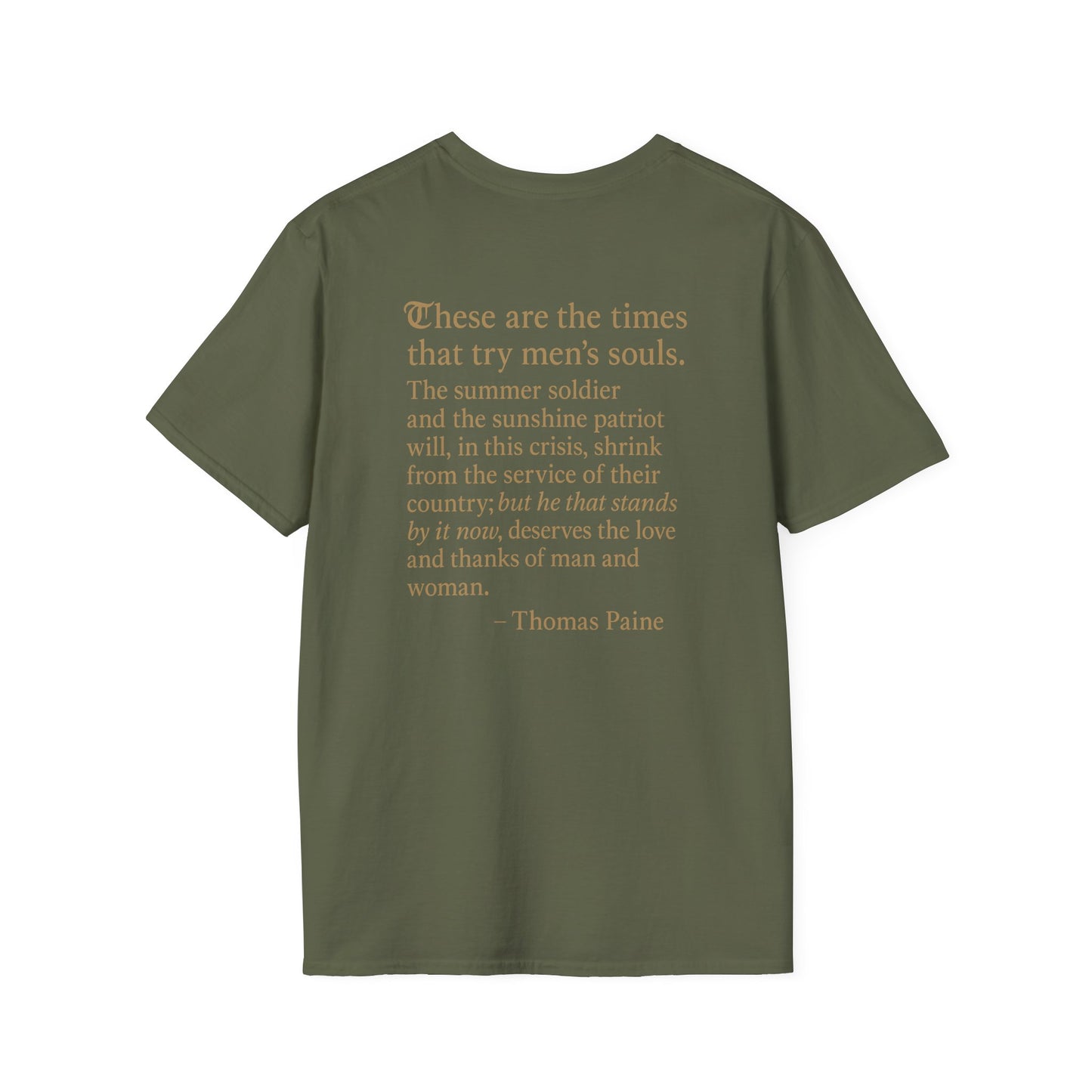 Thomas Paine Quote Brotherhood T-shirt, back/front logo