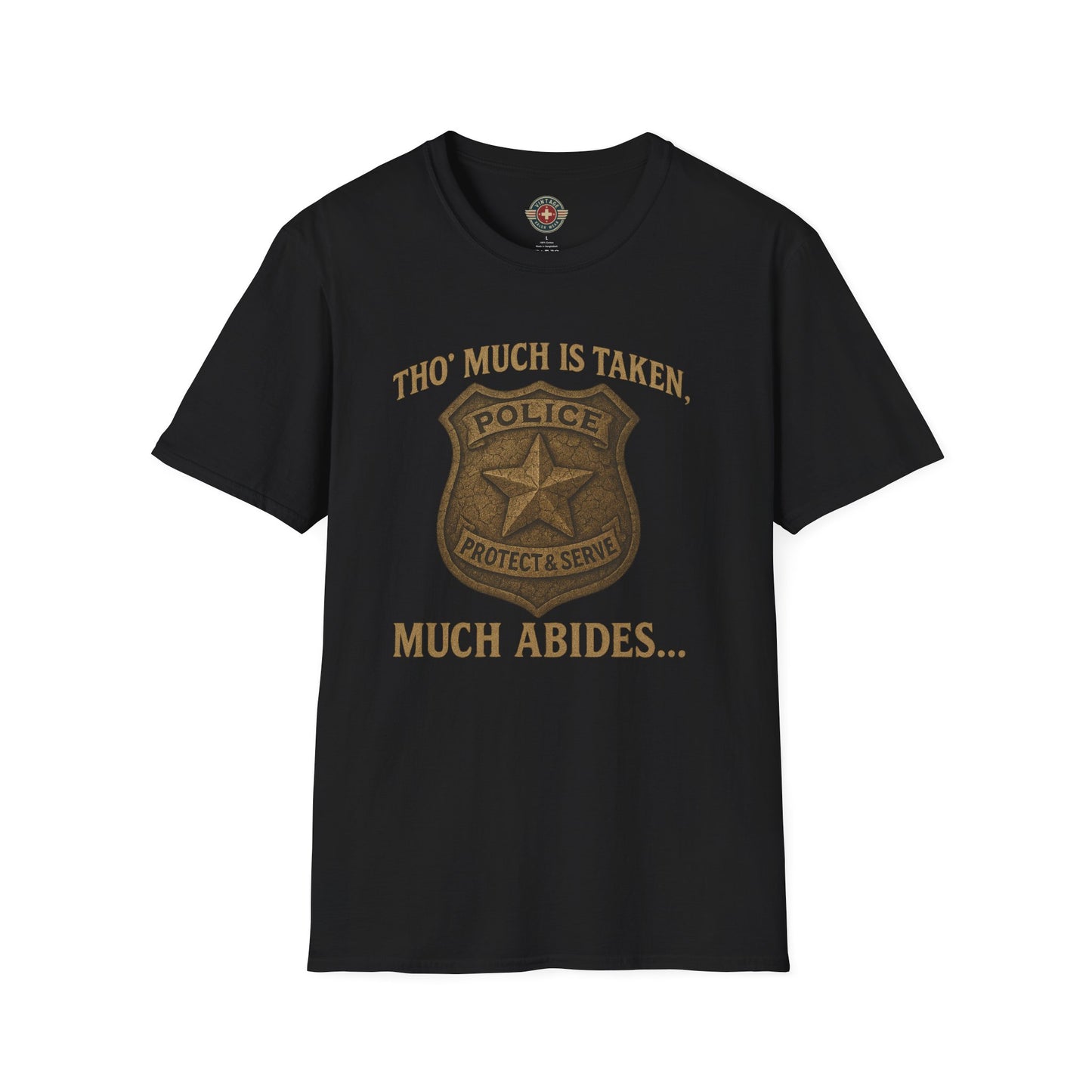 Much Abides T-Shirt, front