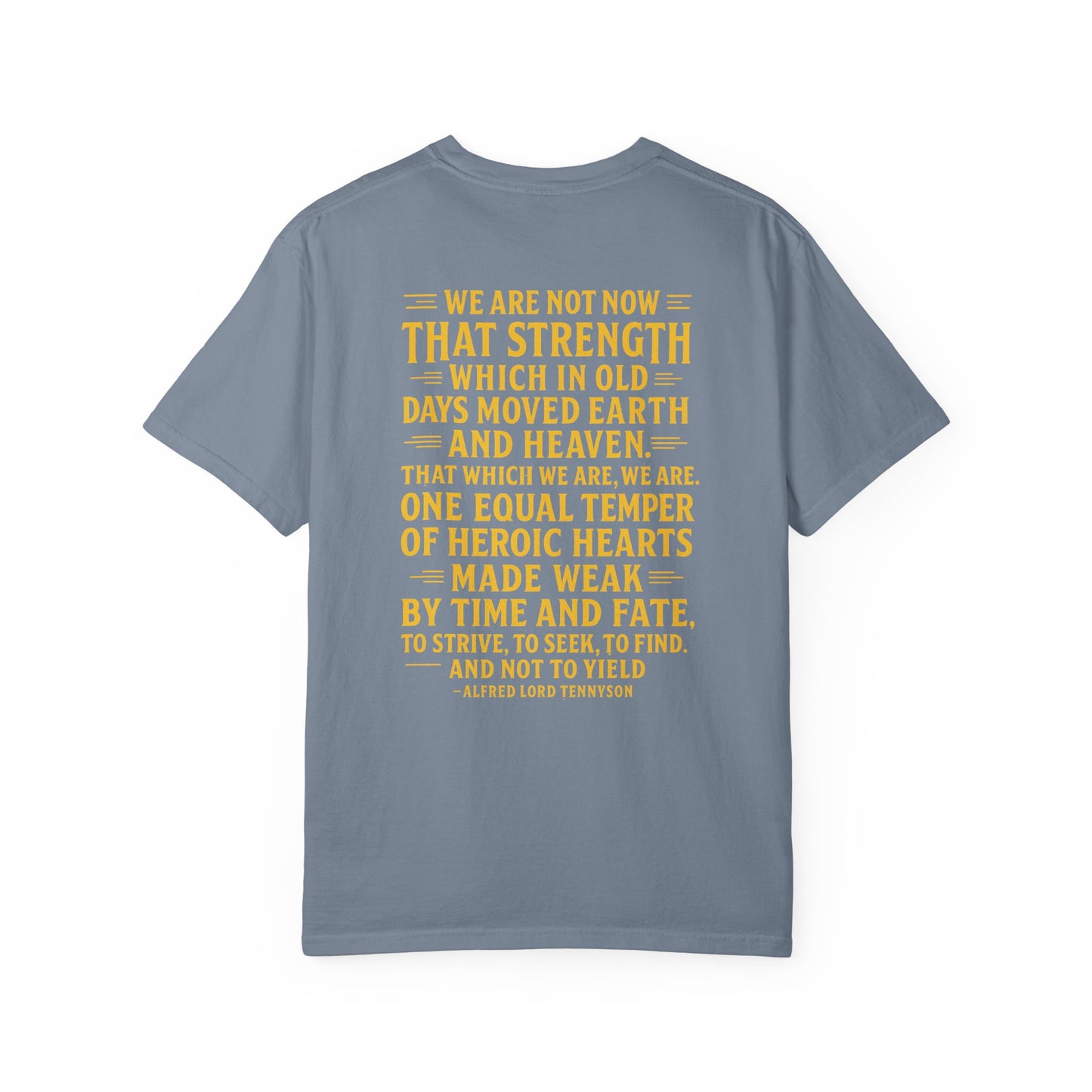 Tennyson Quote Brotherhood T-Shirt, back/front logo