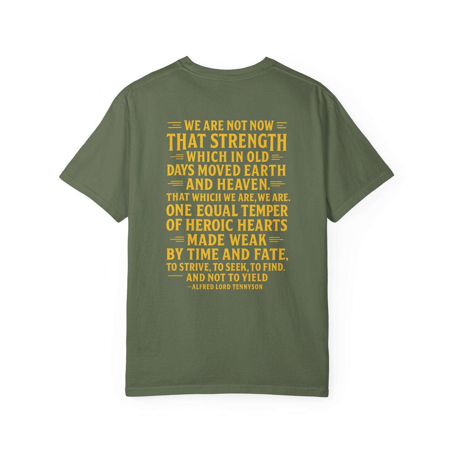 Tennyson Quote Brotherhood T-Shirt, back/front logo