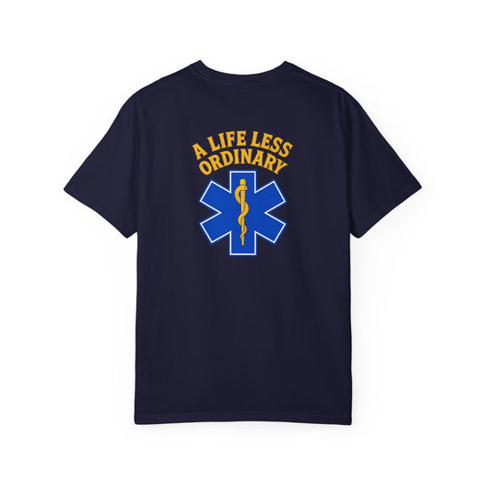 Life Less Ordinary T-shirt, back/front logo