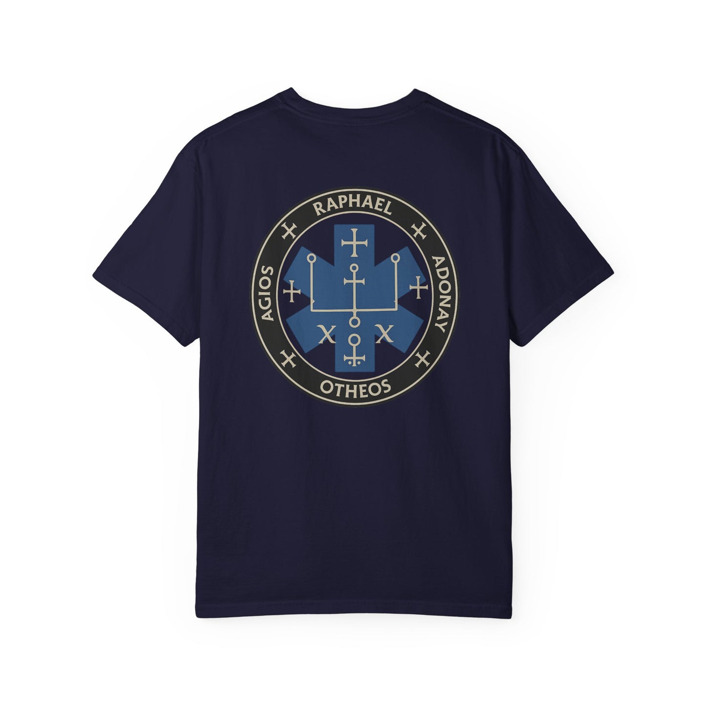 Sigil of St Raphael EMS T-shirt, back/front logo