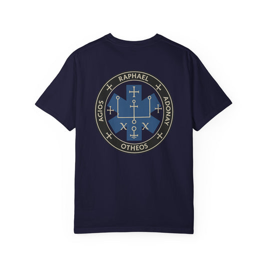 Sigil of St Raphael EMS T-shirt, back/front logo