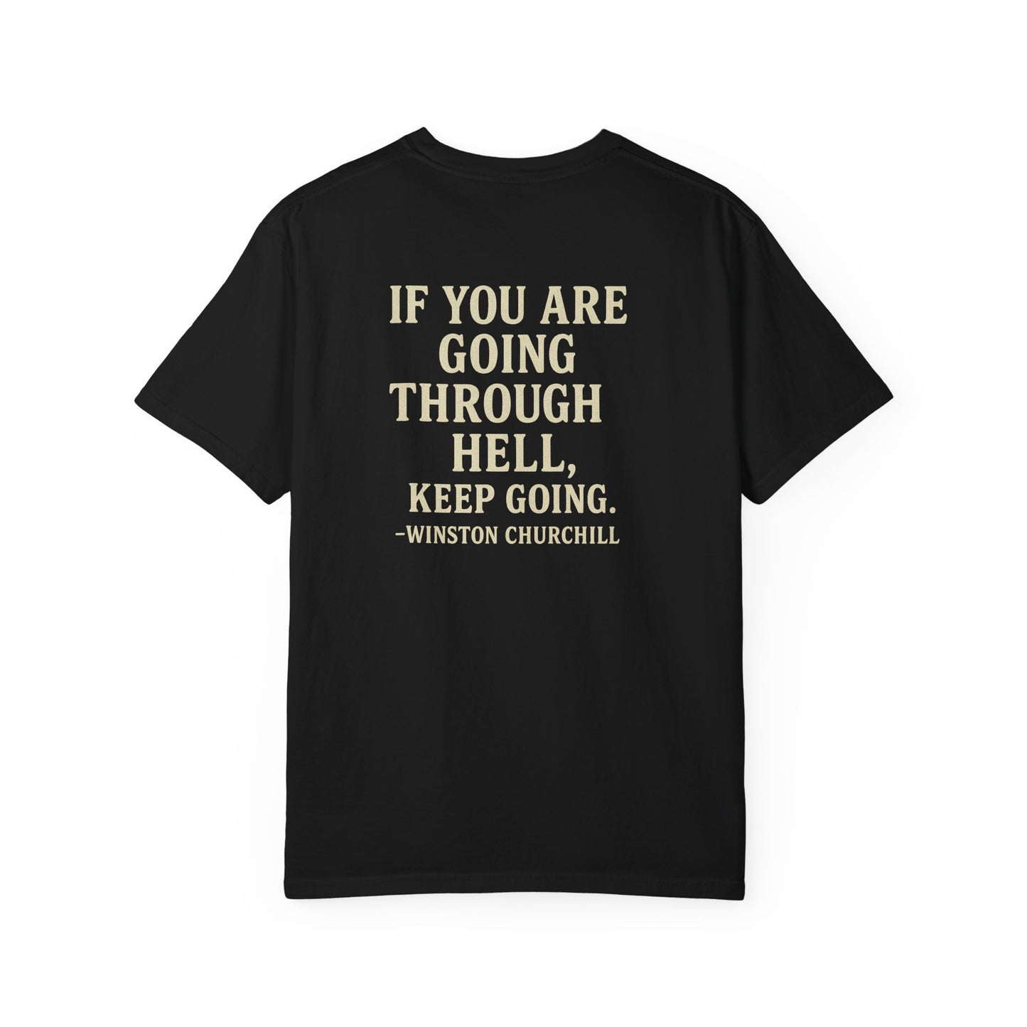 Winston Churchill Quote Brotherhood T-Shirt, back/front logo