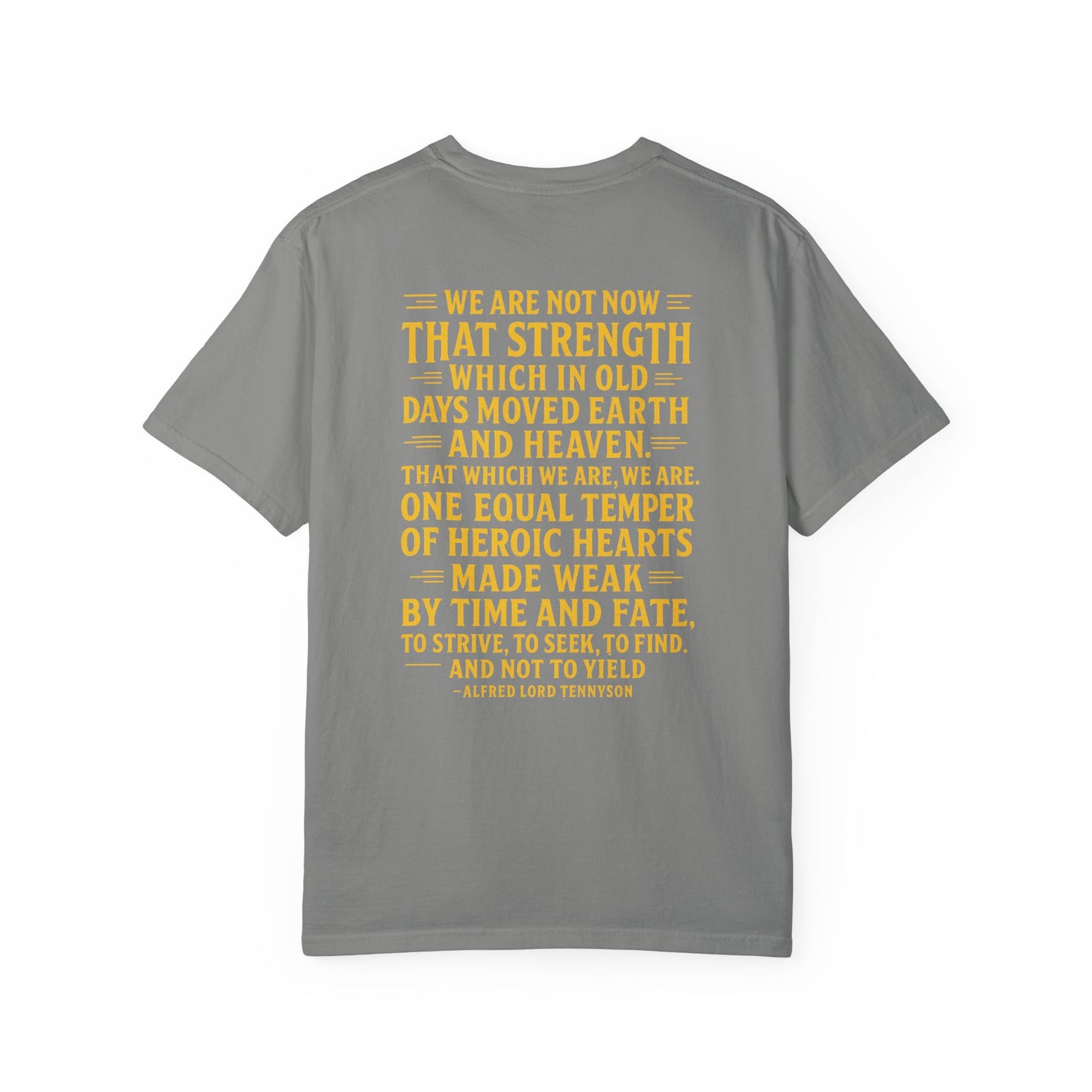 Tennyson Quote Brotherhood T-Shirt, back/front logo