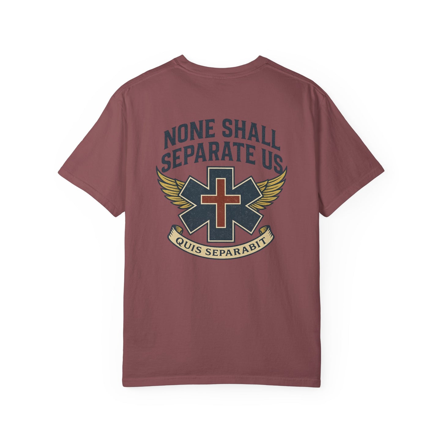 "None Shall Separate Us" EMS T-shirt, back