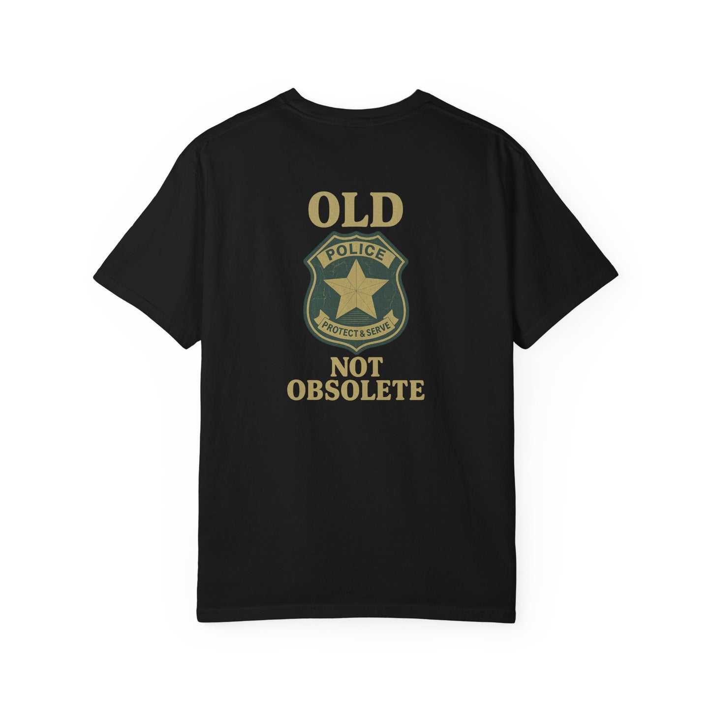 "Not Obsolete" Police T-shirt, back