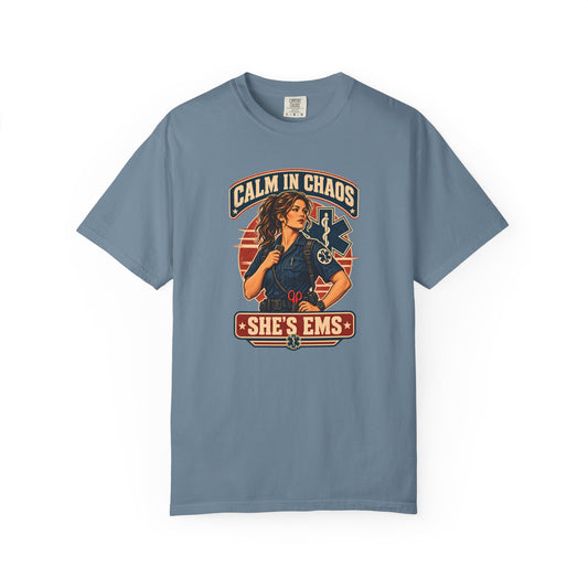 Calm in Chaos EMS T-shirt, front