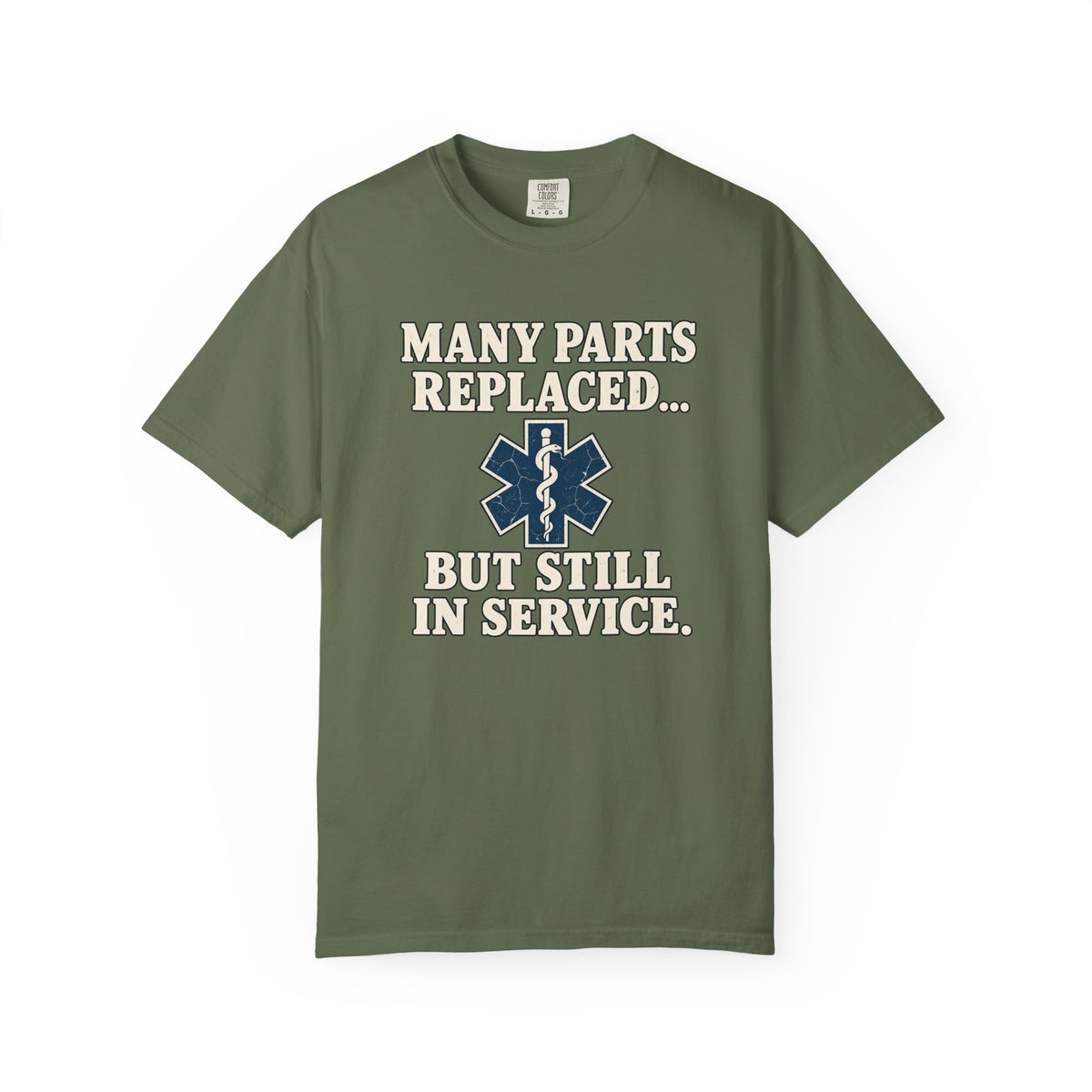 Many Parts Replaced T-shirt, front
