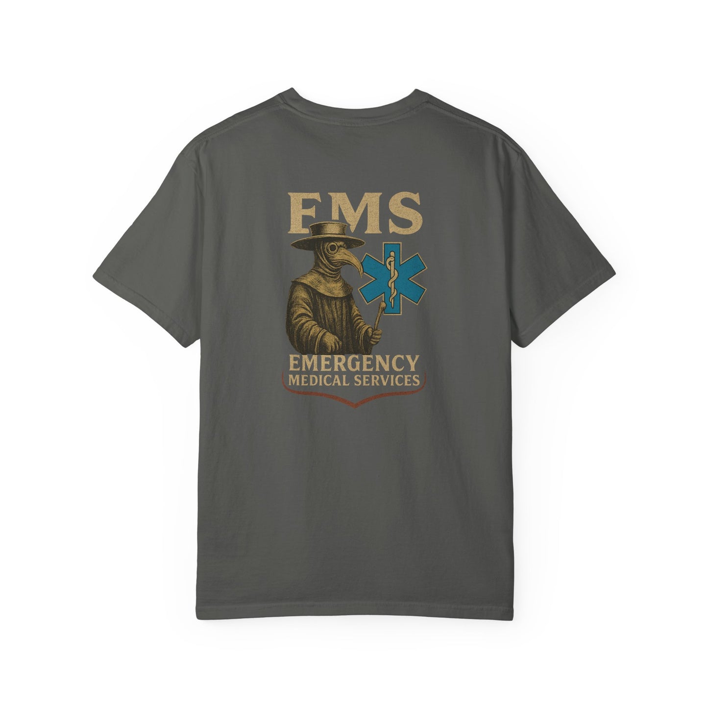 Plague Doctor EMS T-shirt, back/front logo