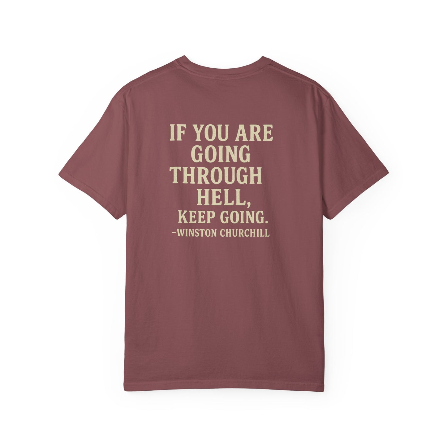 Winston Churchill Quote Brotherhood T-Shirt, back/front logo