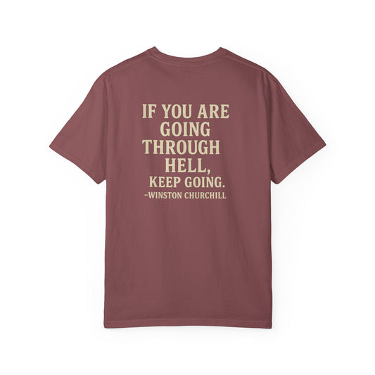 Winston Churchill Quote Brotherhood T-Shirt, back/front logo