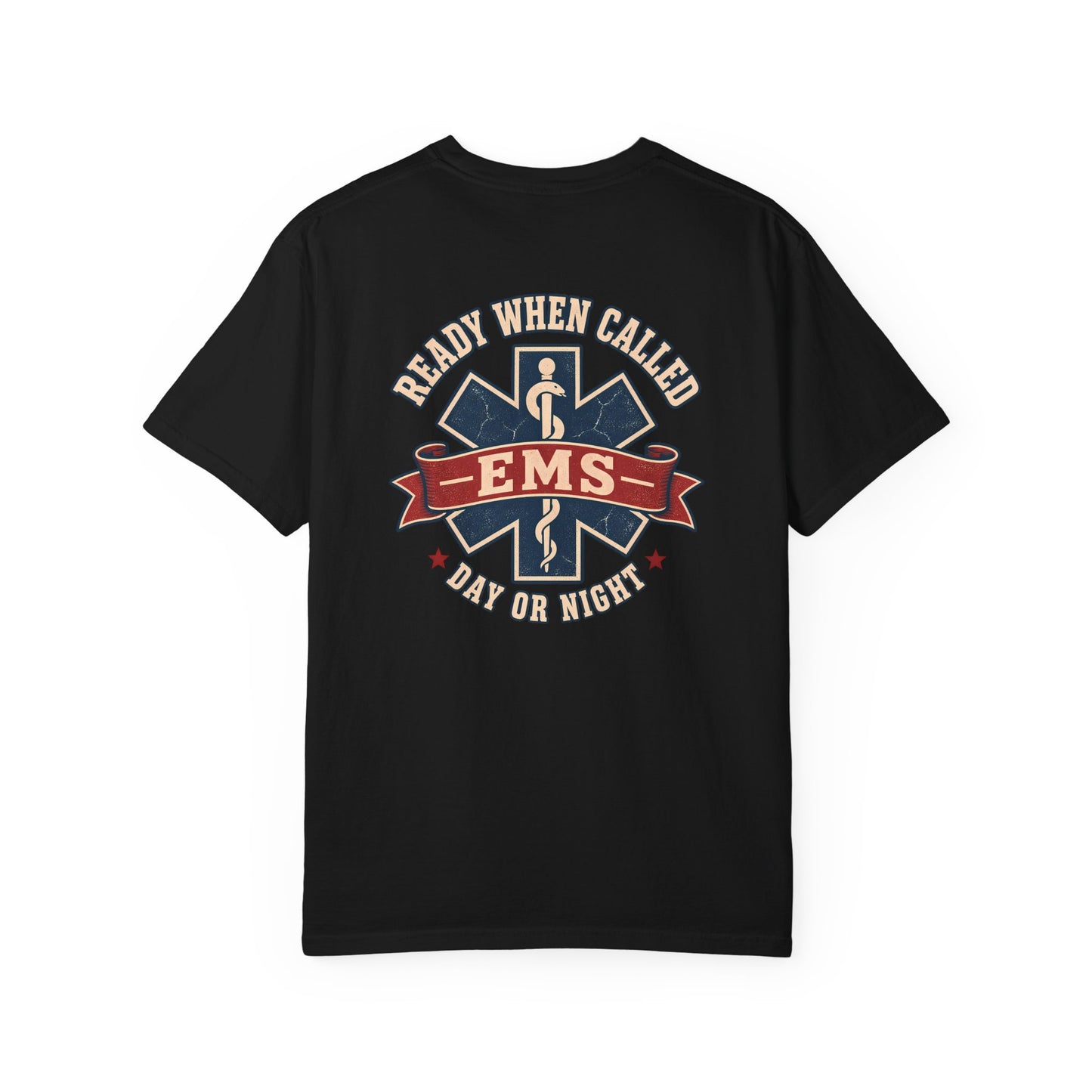 Ready When Called EMS T-shirt, back/front logo