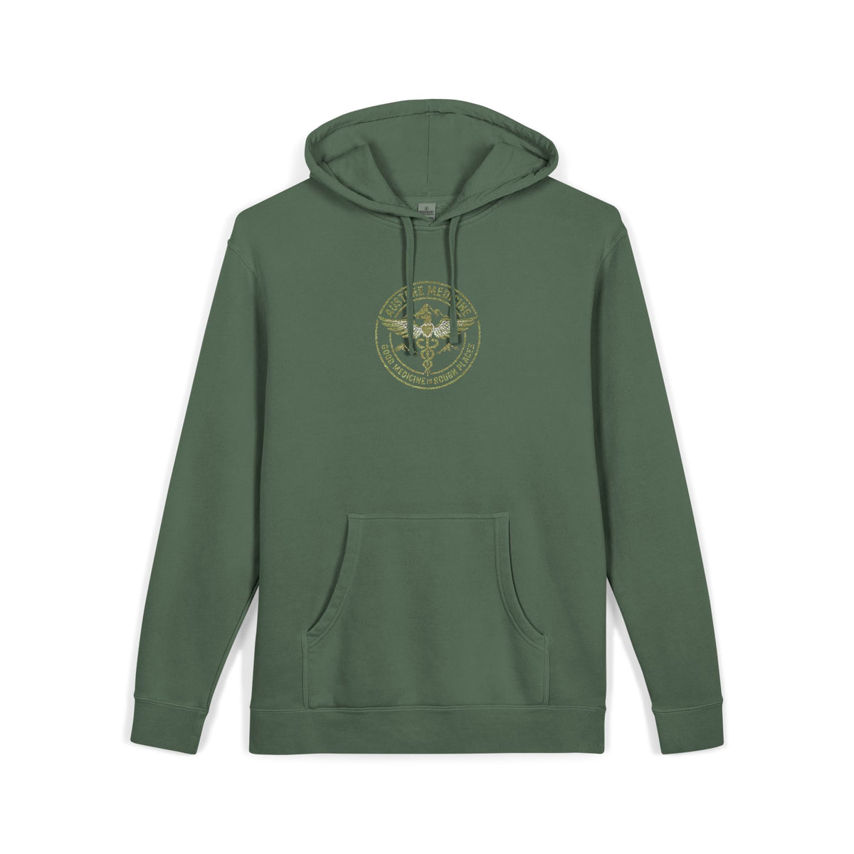 Rough Places Austere Medicine Embroidered Pigment-Dyed Hoodie