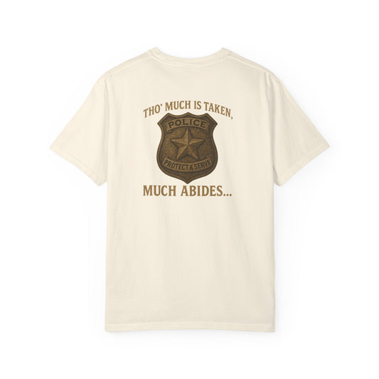 Much Abides T-shirt, back