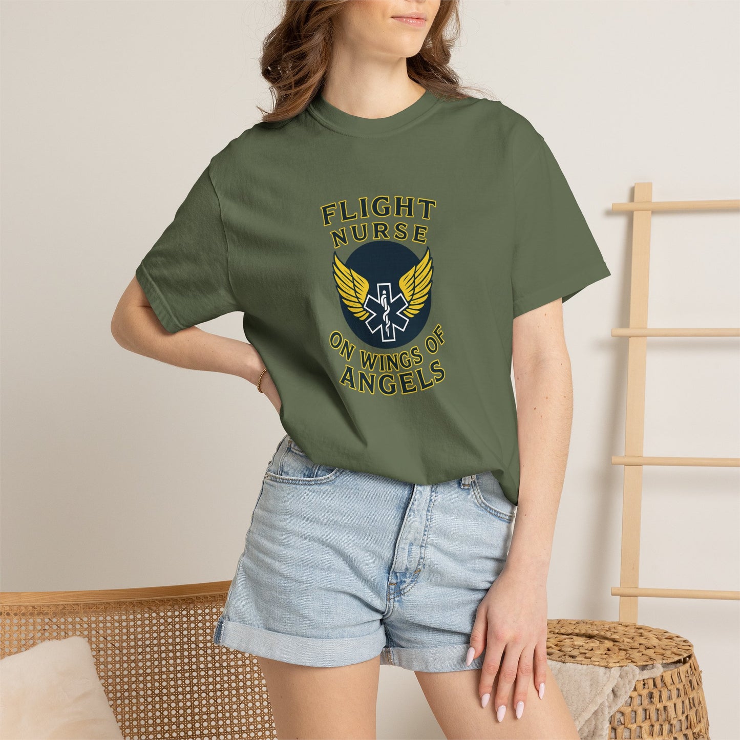 Flight Nurse Angel Wings T-shirt, front