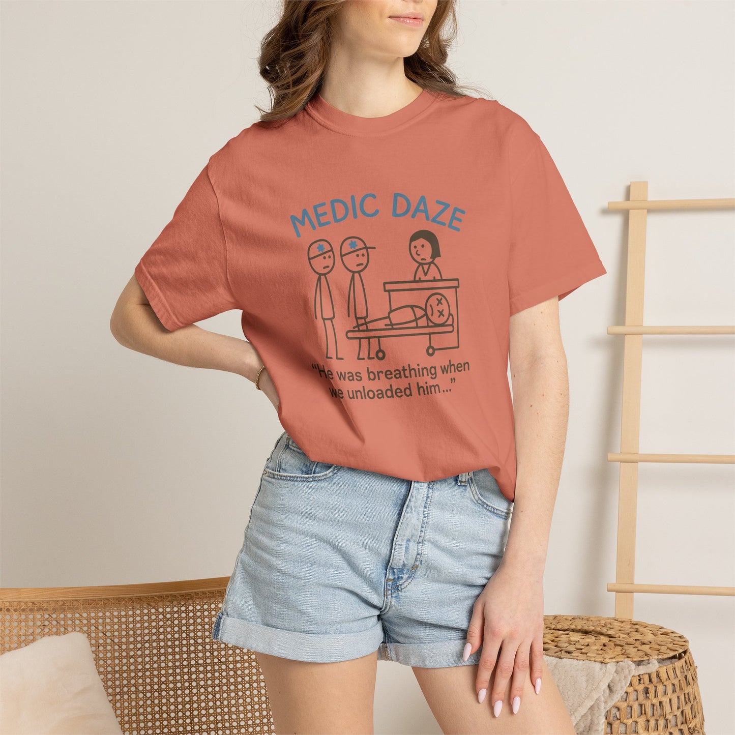 Medic Daze "He Was Breathing?" T-shirt, front