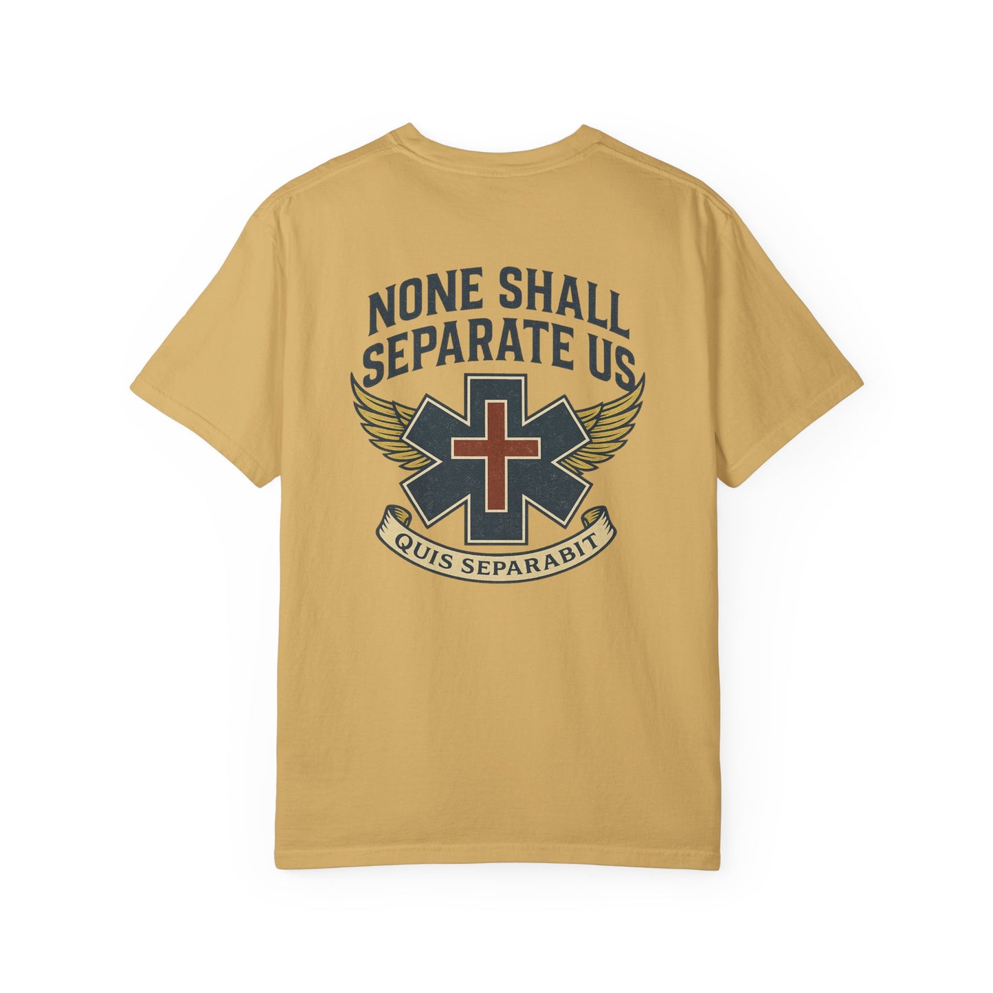 "None Shall Separate Us" EMS T-shirt, back