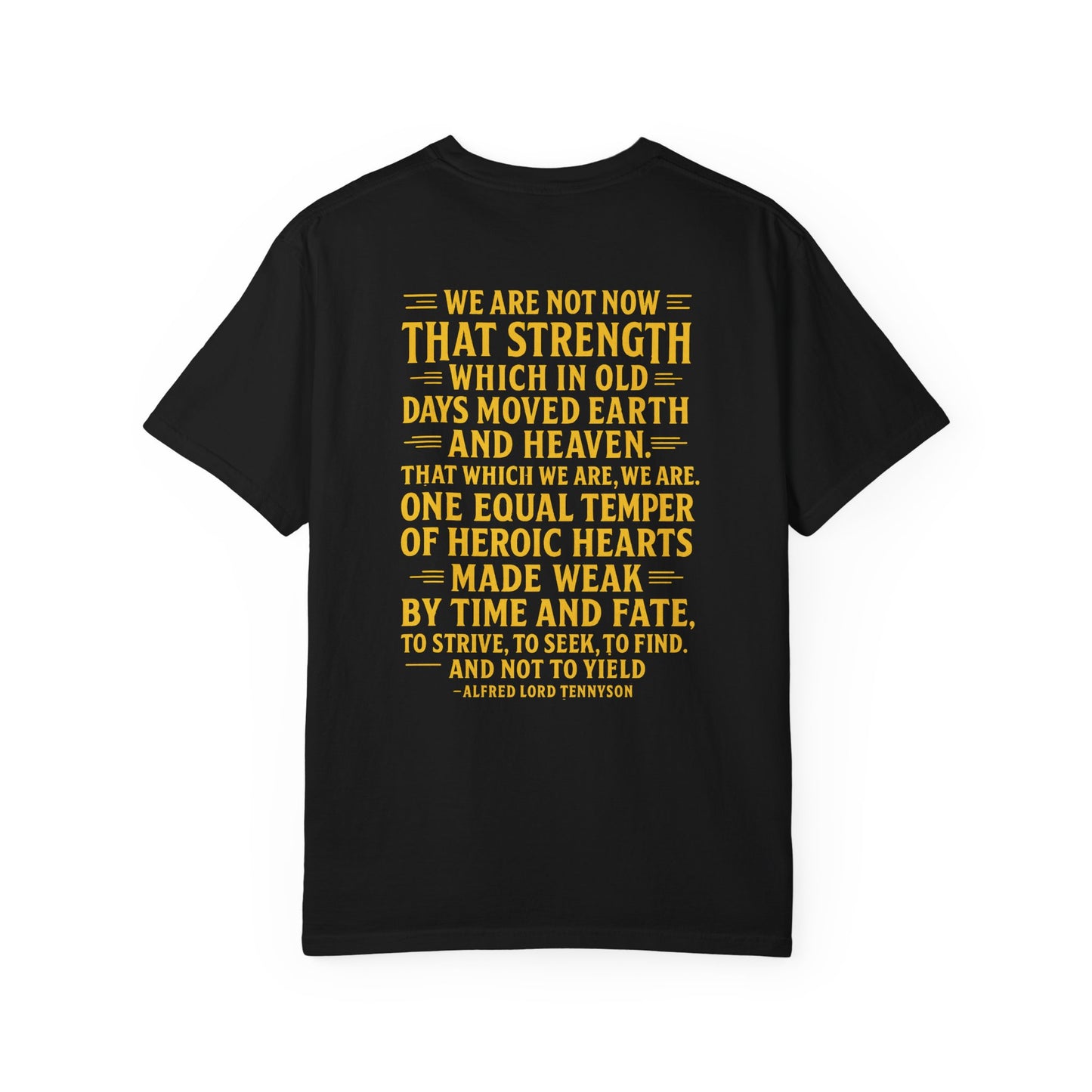 Tennyson Quote Brotherhood T-Shirt, back/front logo