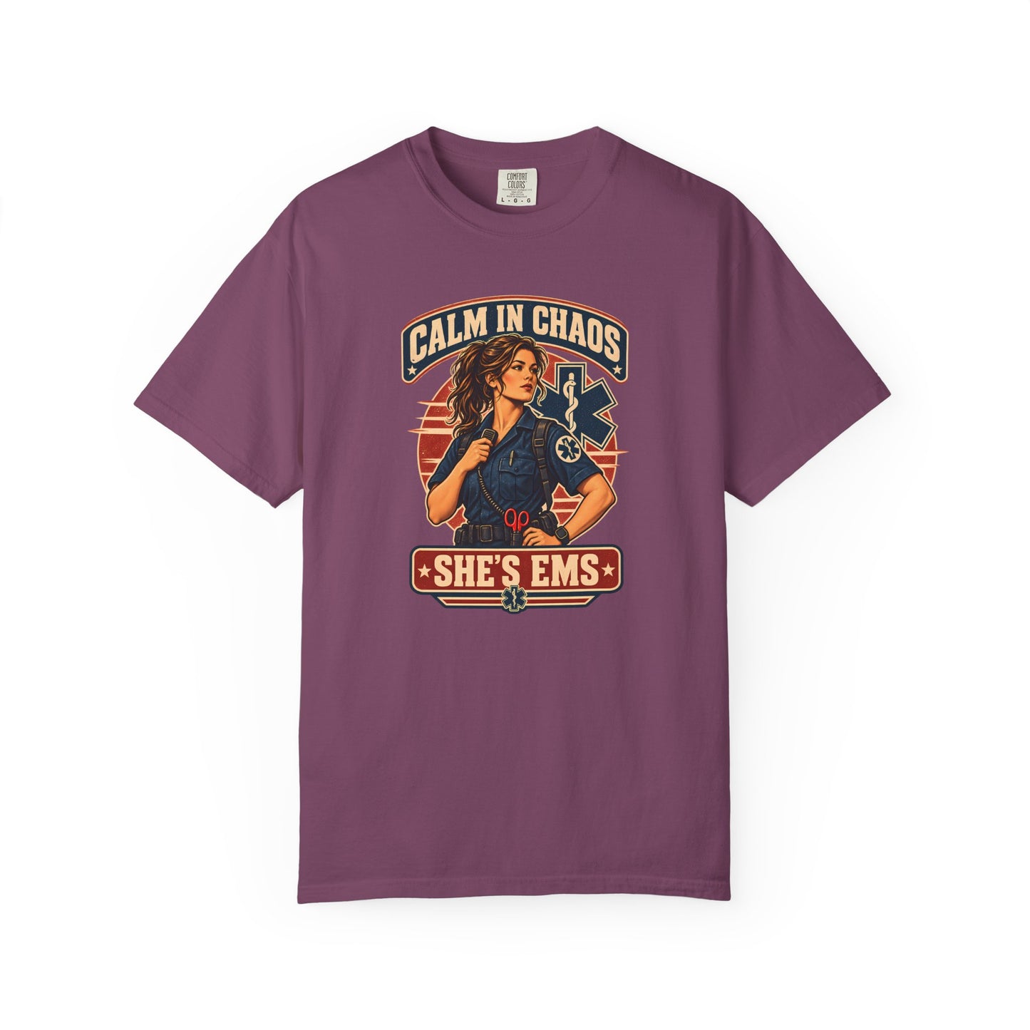 Calm in Chaos EMS T-shirt, front