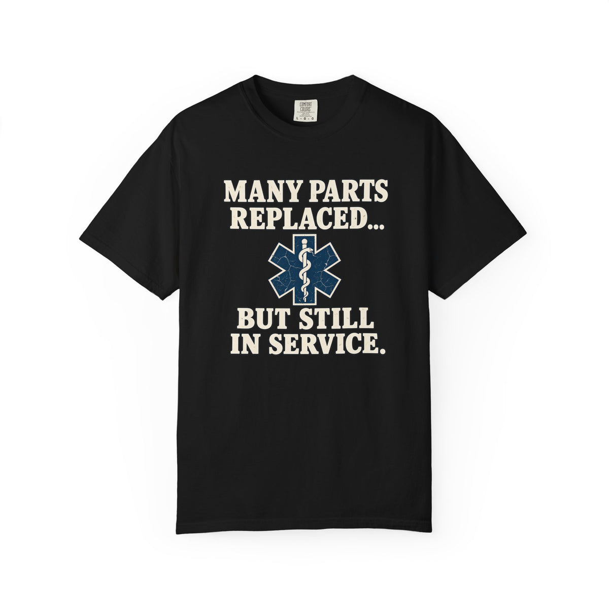 Many Parts Replaced T-shirt, front