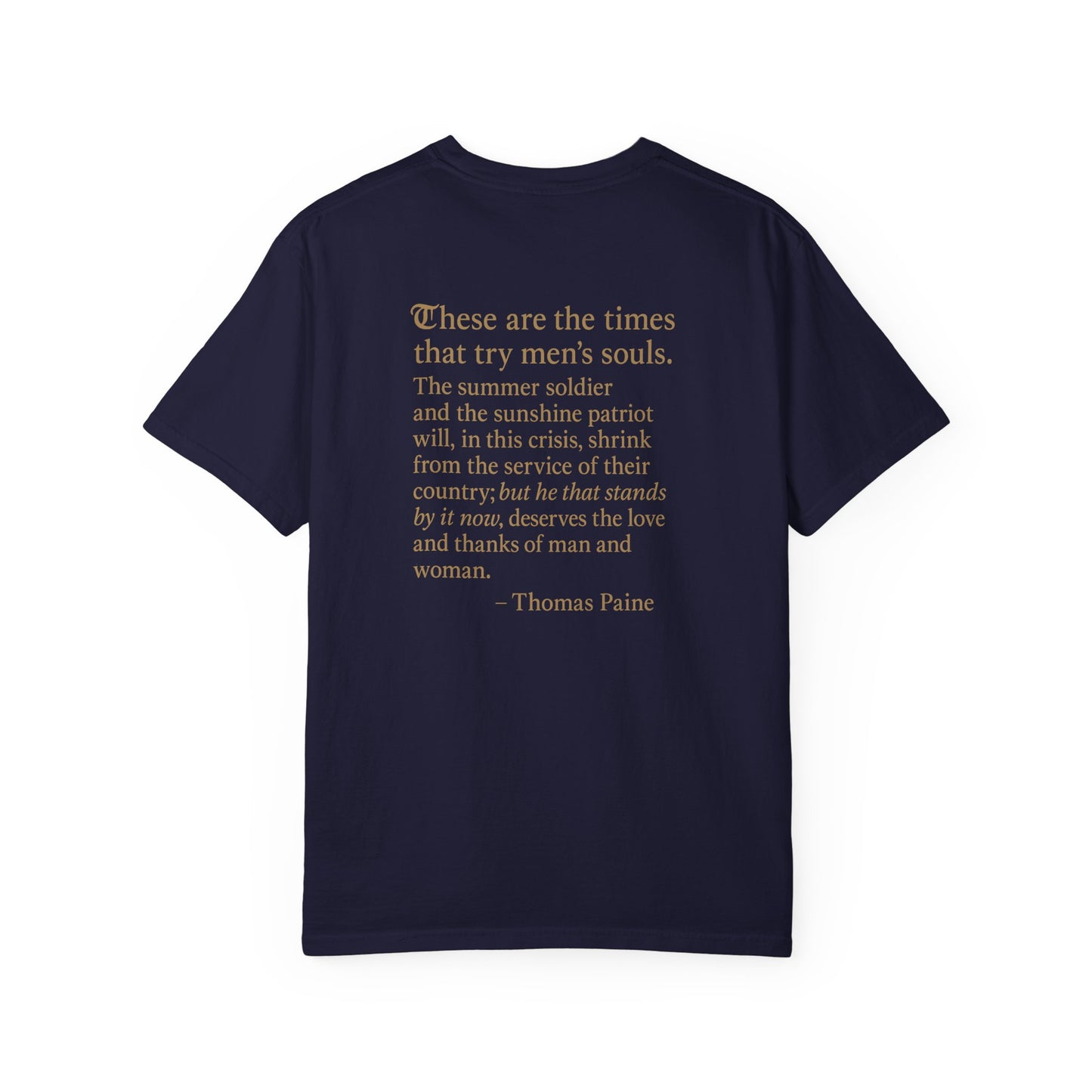 Thomas Paine Quote Brotherhood T-Shirt, back/front logo