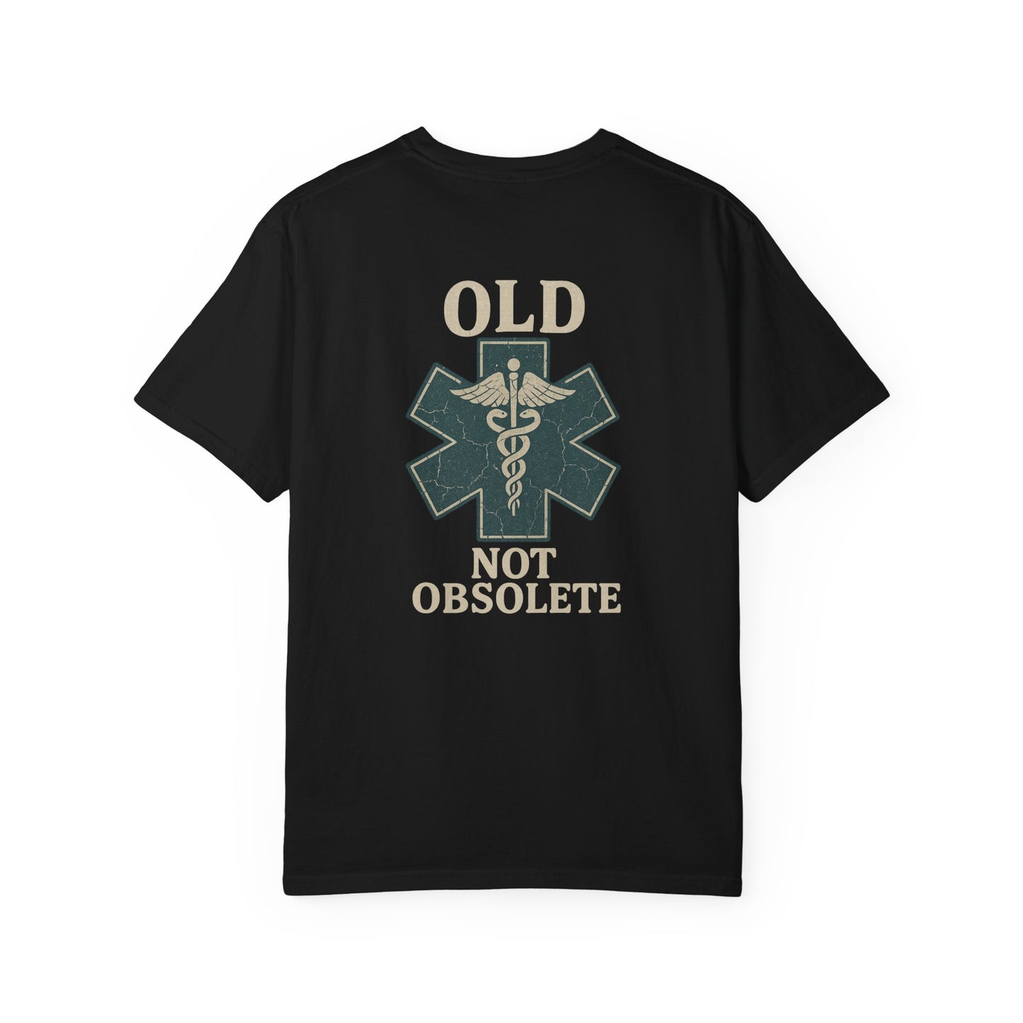 "Not Obsolete" EMS T-shirt, back/front logo