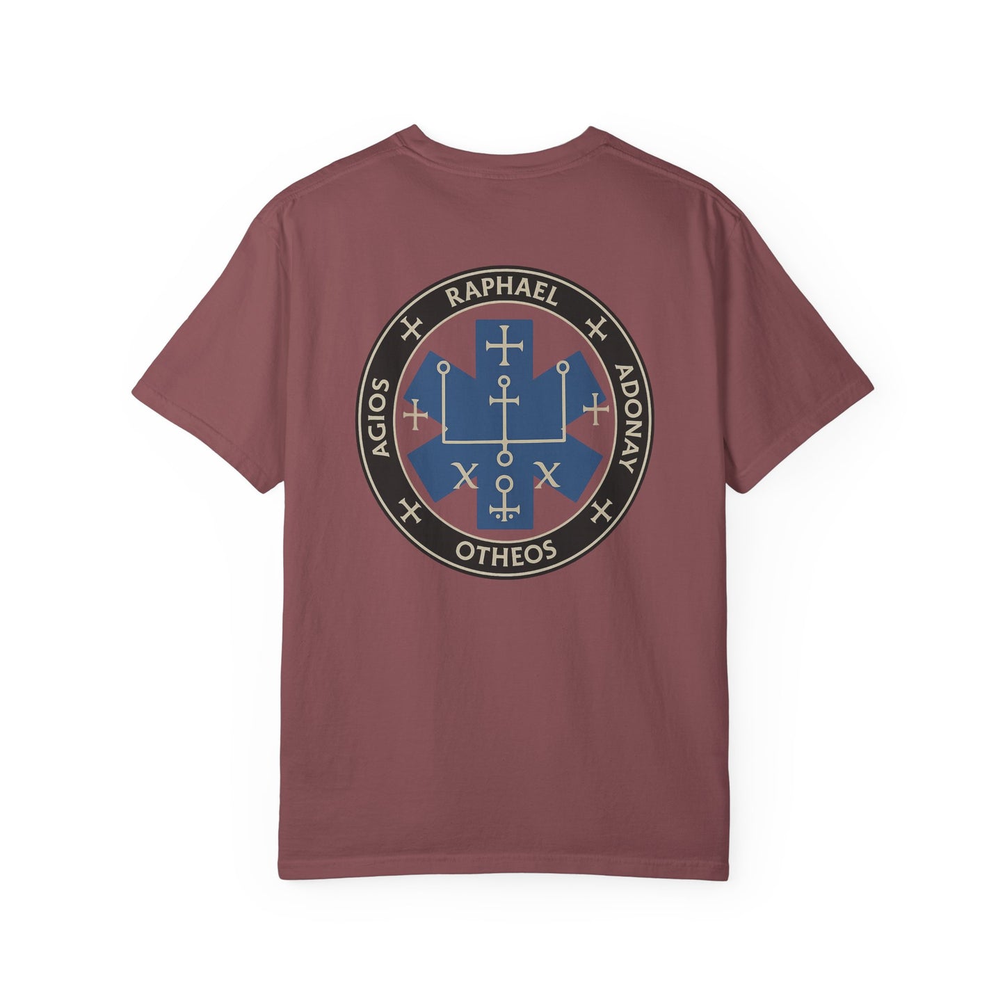 Sigil of St Raphael EMS T-shirt, back/front logo