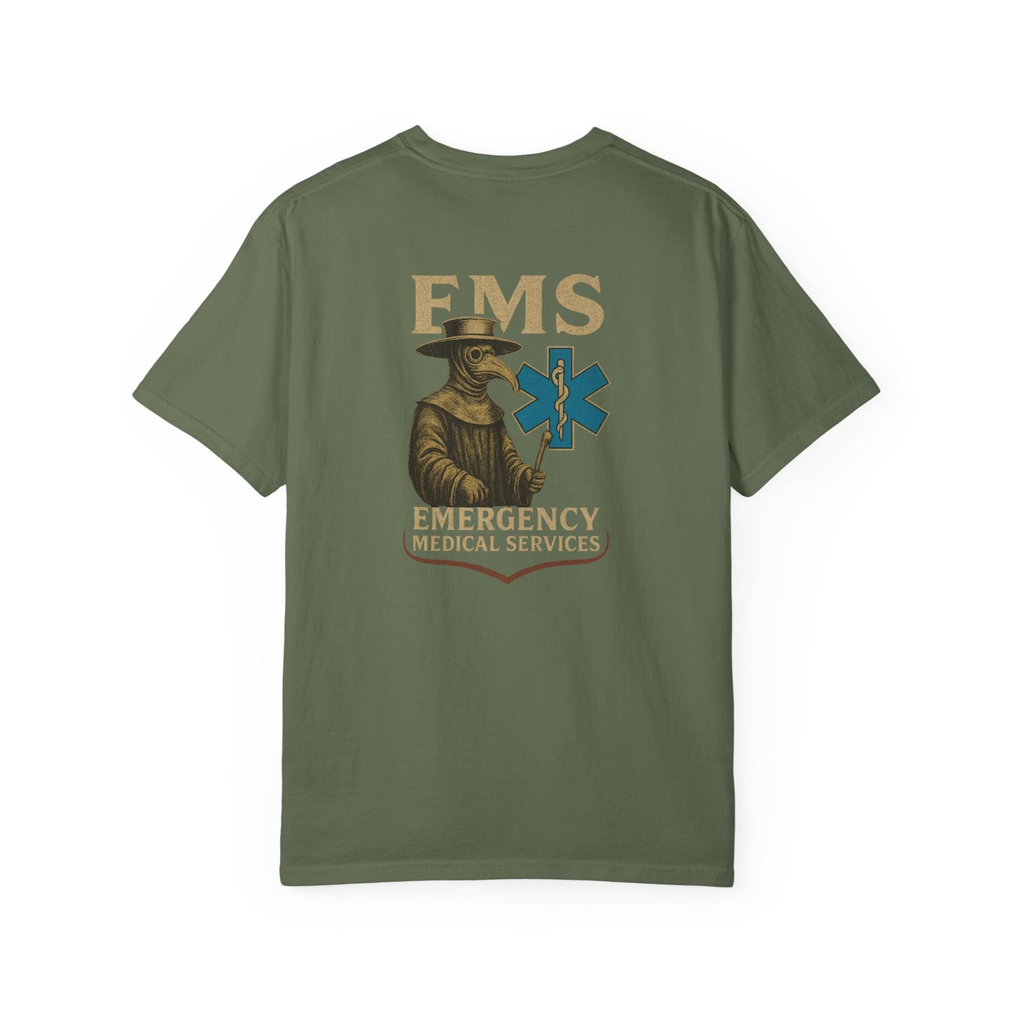 Plague Doctor EMS T-shirt, back/front logo