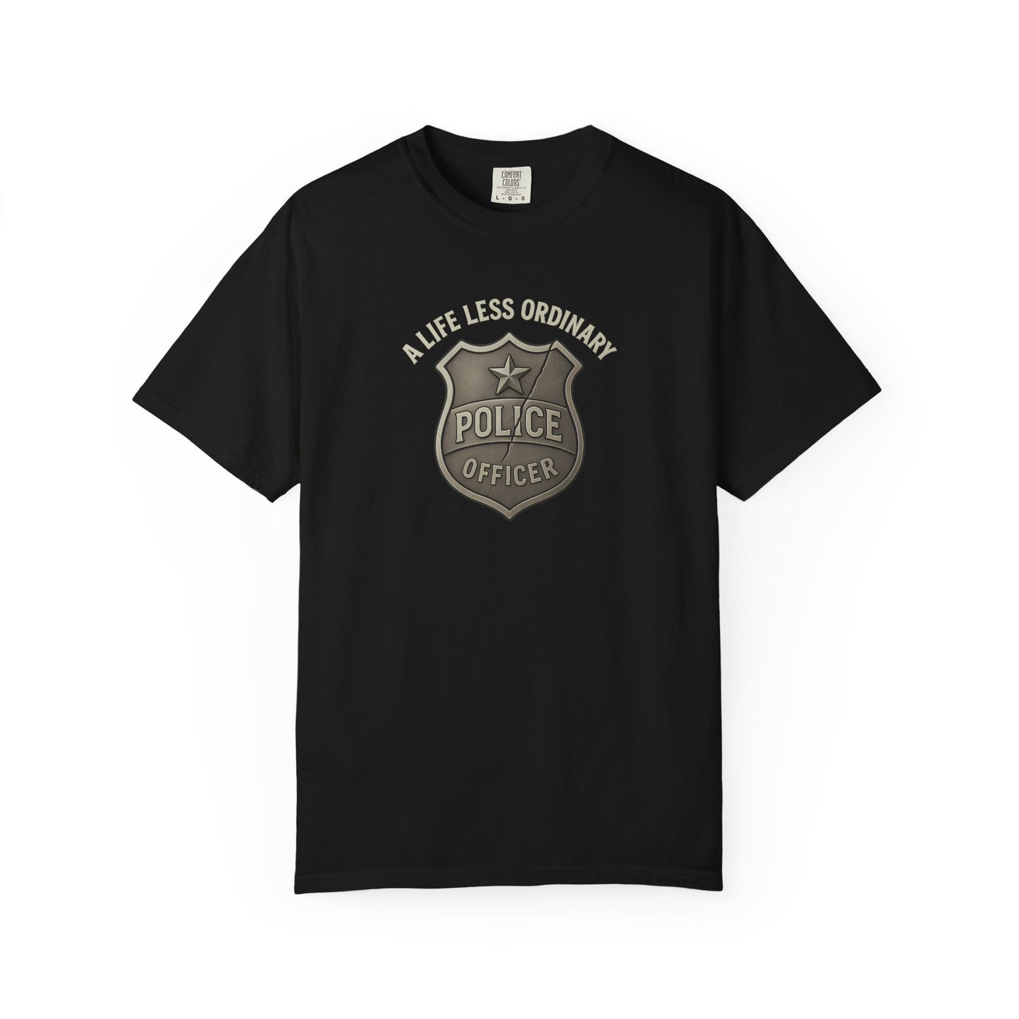 Life Less Ordinary Police T-Shirt, front