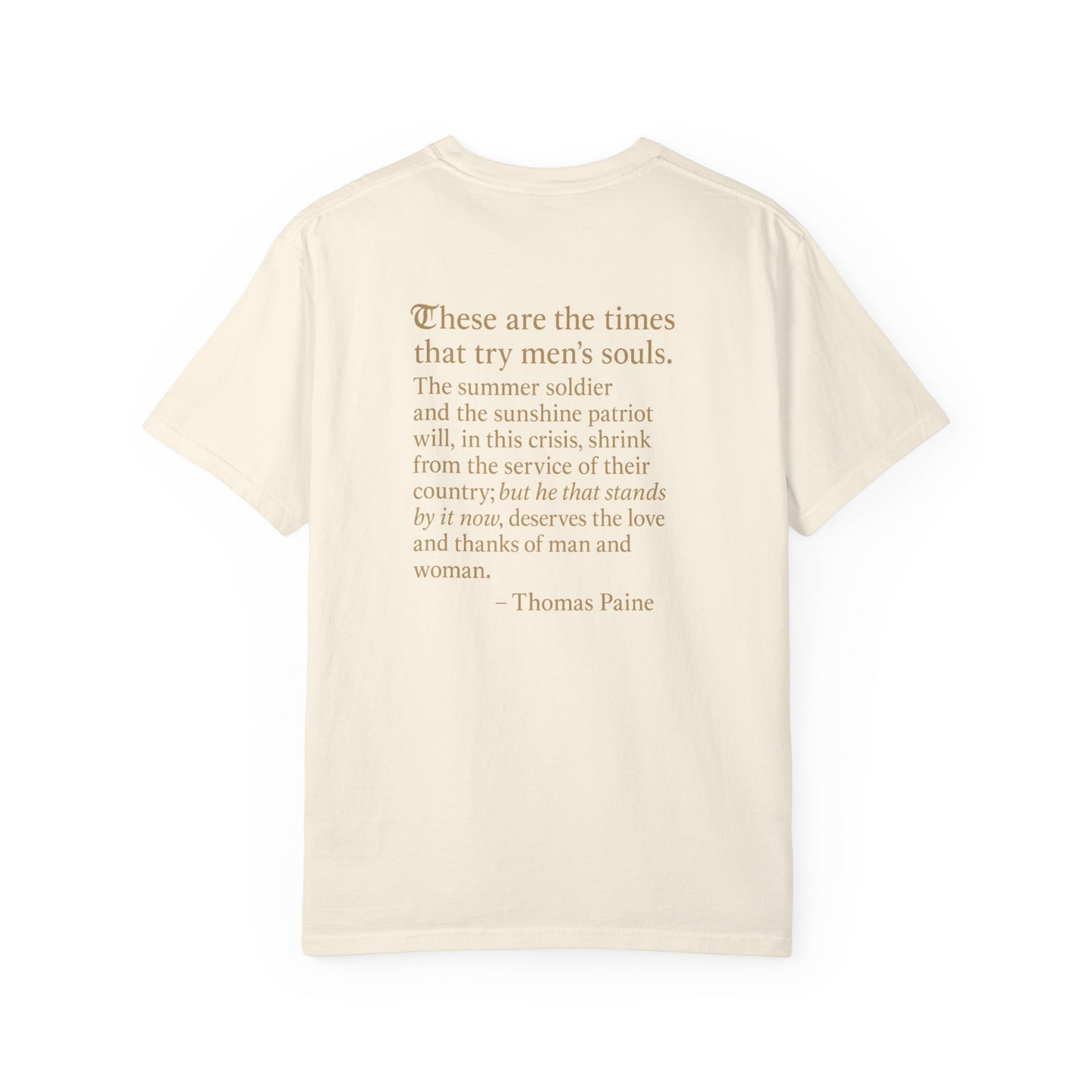 Thomas Paine Quote Brotherhood T-Shirt, back/front logo
