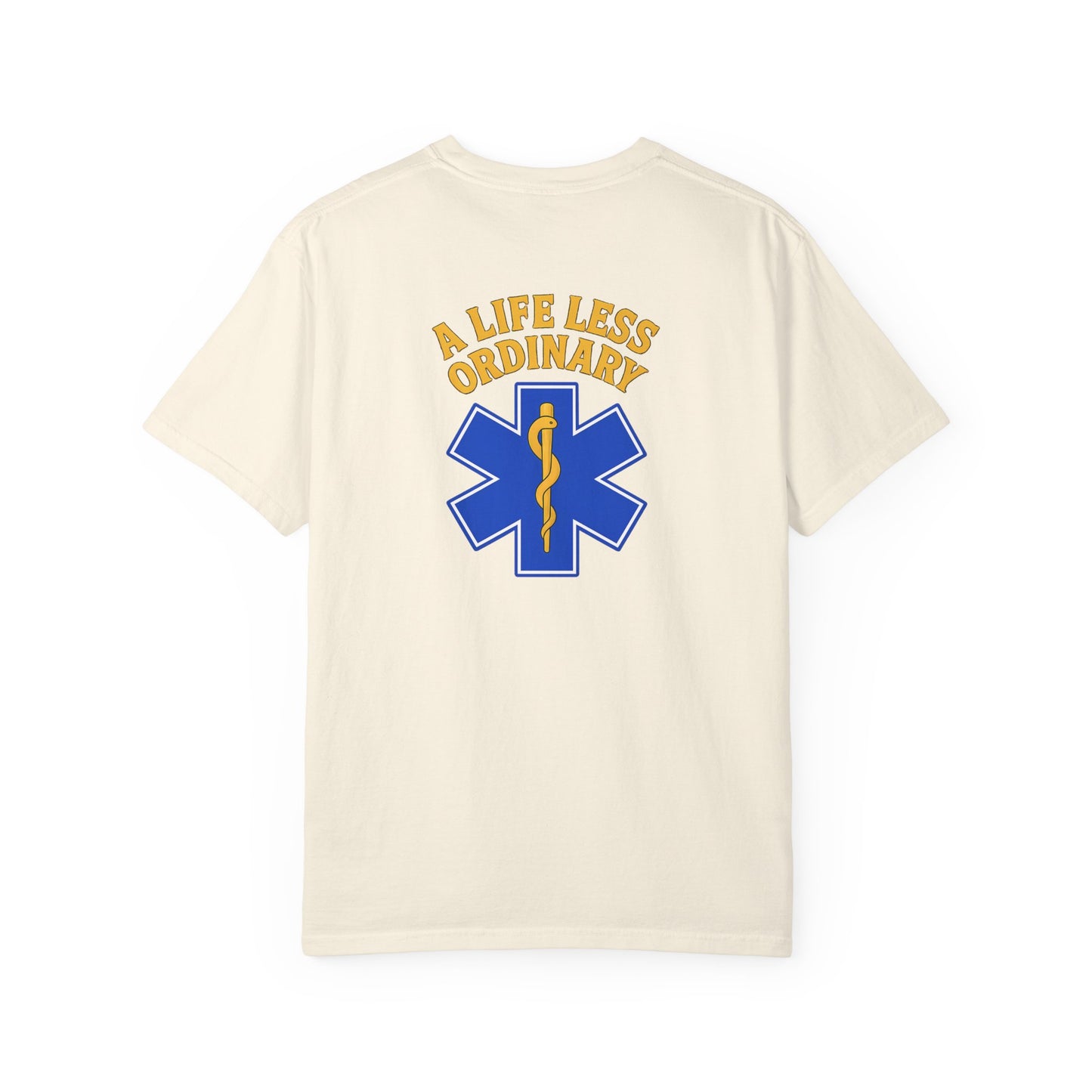 Life Less Ordinary T-shirt, back/front logo