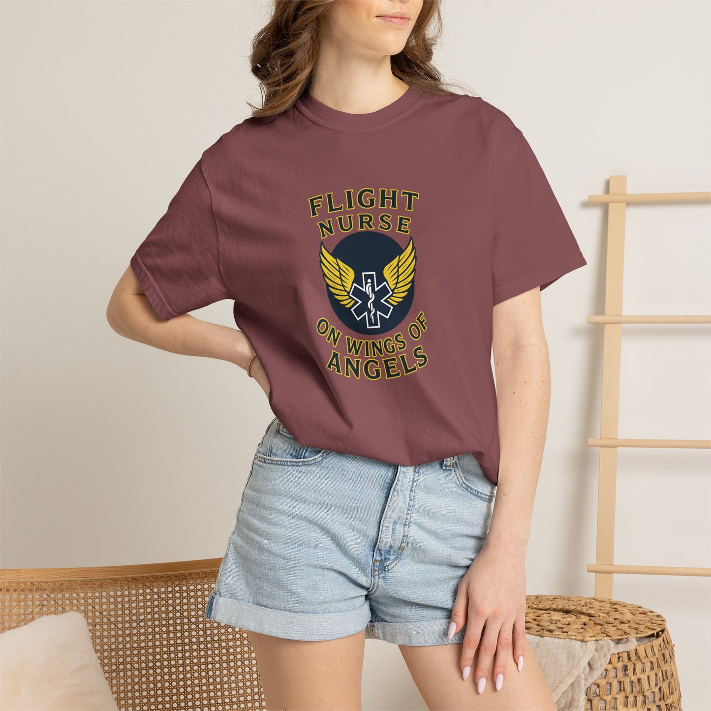 Flight Nurse Angel Wings T-shirt, front