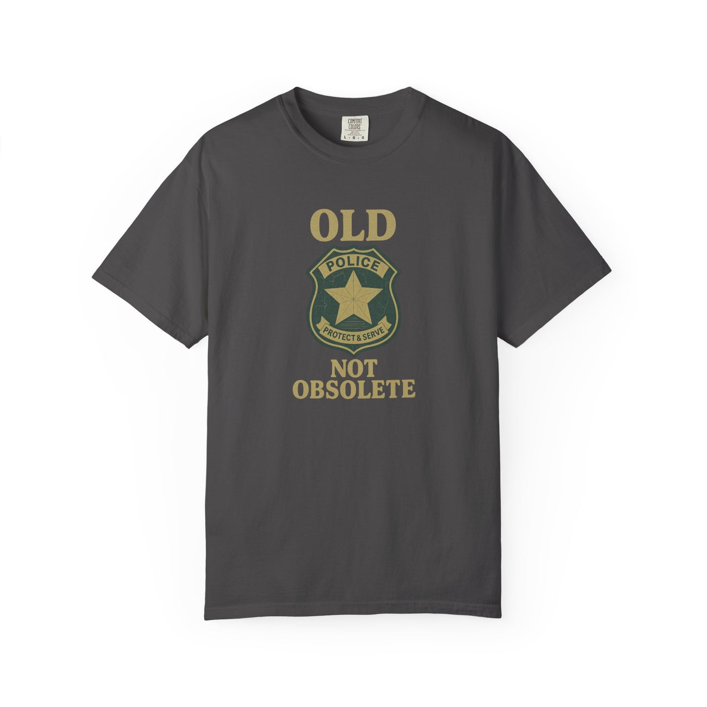 "Not Obsolete" Police T-shirt, front