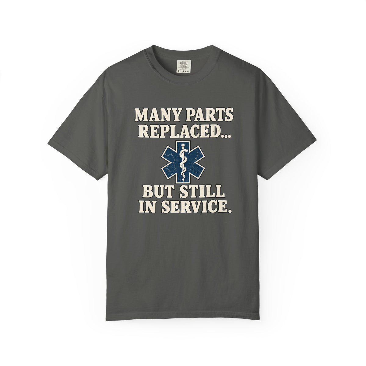 Many Parts Replaced T-shirt, front