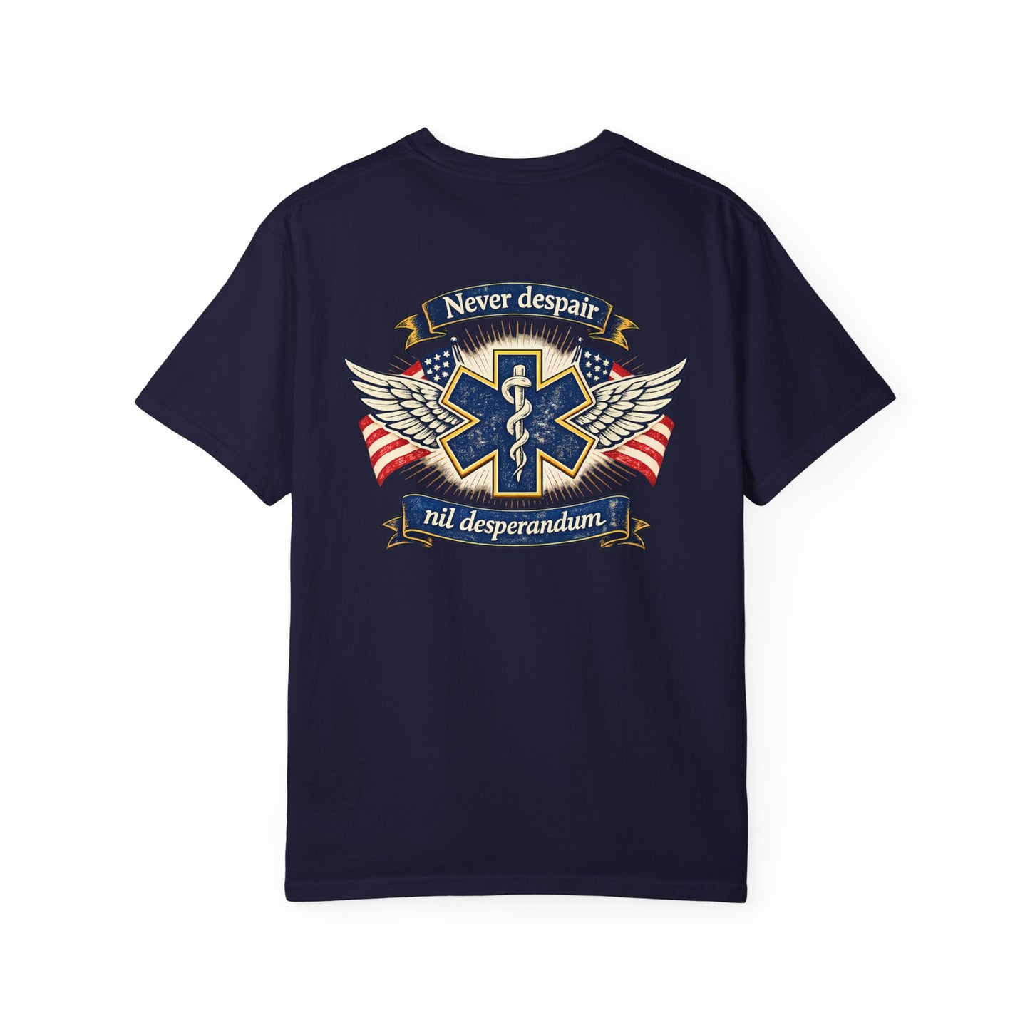 Nil desperandum T-Shirt, back/front logo