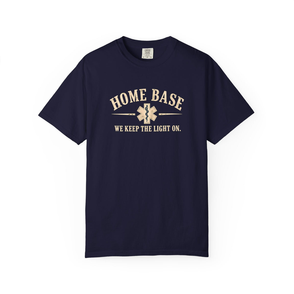 Keep the Light On EMS T-Shirt (darker color fabric), front