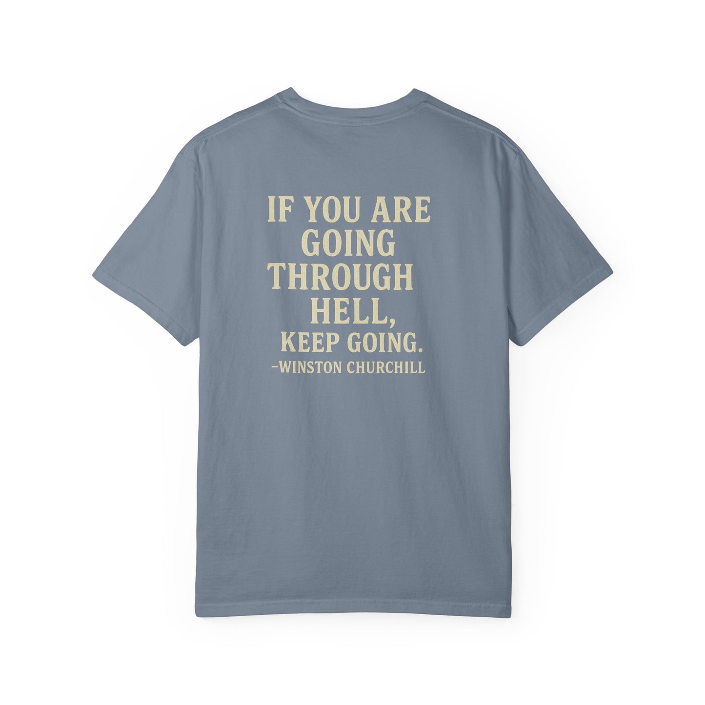 Winston Churchill Quote Brotherhood T-Shirt, back/front logo