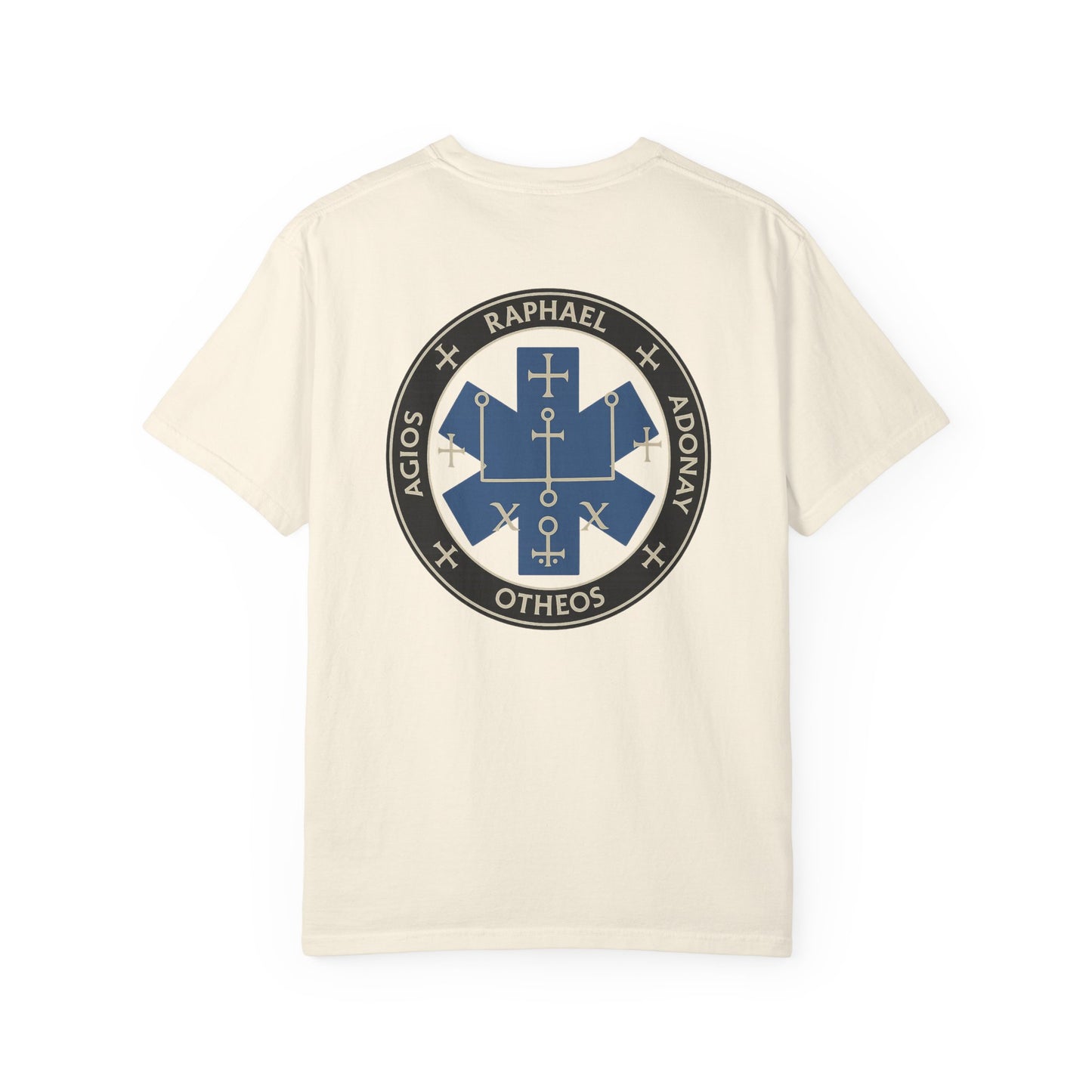 Sigil of St Raphael EMS T-shirt, back/front logo