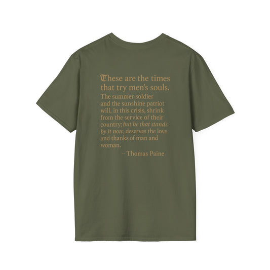 Thomas Paine Quote Brotherhood T-shirt, back/front logo