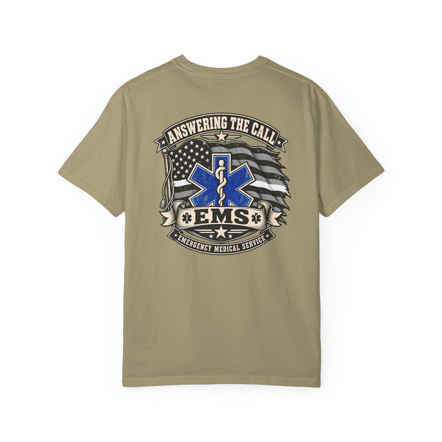 Thin White Line EMS T-shirt, back/front logo