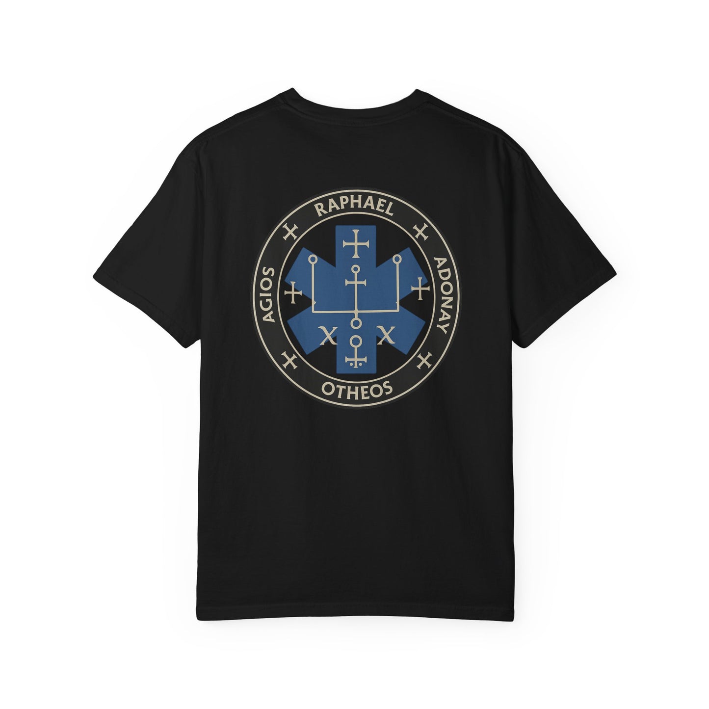 Sigil of St Raphael EMS T-shirt, back/front logo