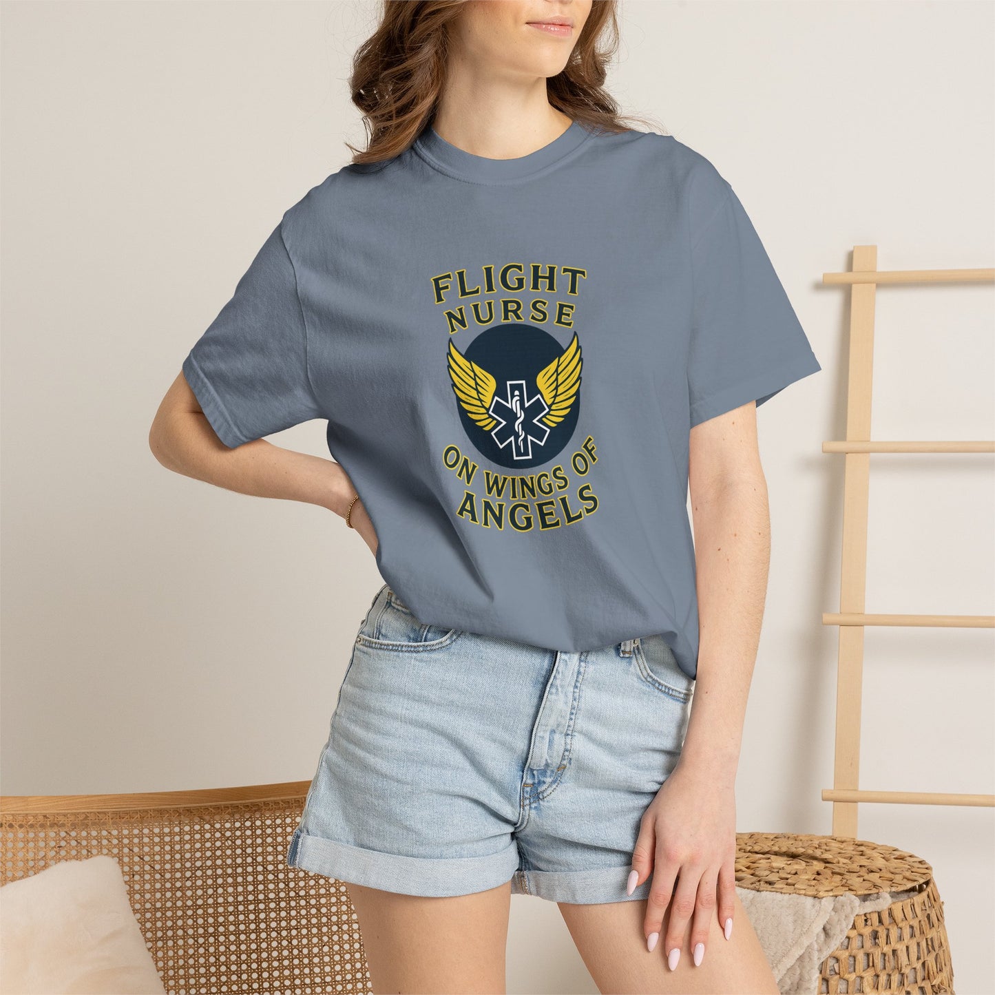 Flight Nurse Angel Wings T-shirt, front